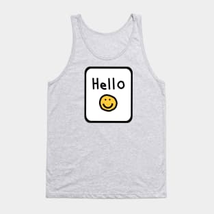 Framed Hello with Smiley Face Tank Top